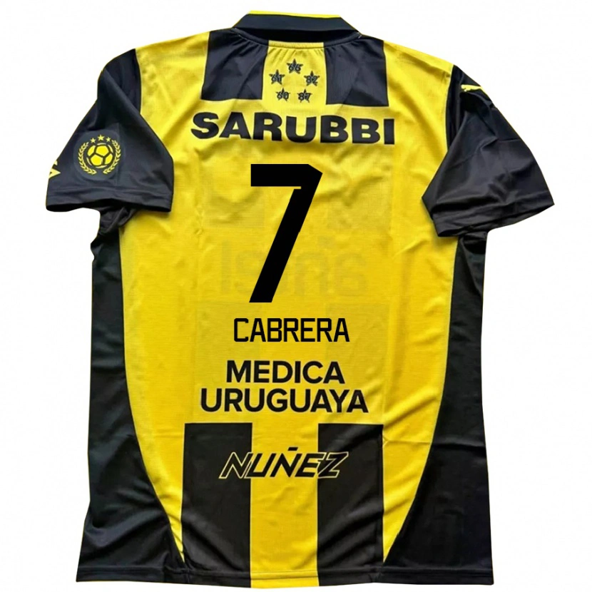 Danxen Kinder Javier Cabrera #7 Schwarz Gelb Heimtrikot Trikot 2025/26 T-Shirt Schweiz