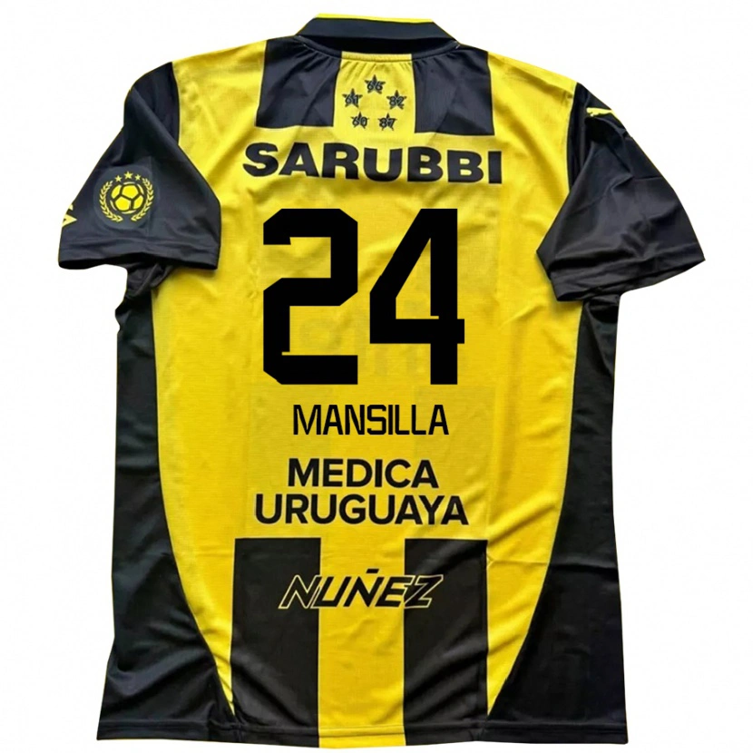 Danxen Kinder Brian Mansilla #24 Schwarz Gelb Heimtrikot Trikot 2025/26 T-Shirt Schweiz