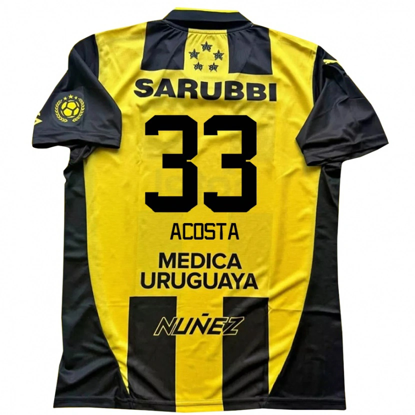 Danxen Kinder Nahuel Acosta #33 Schwarz Gelb Heimtrikot Trikot 2025/26 T-Shirt Schweiz
