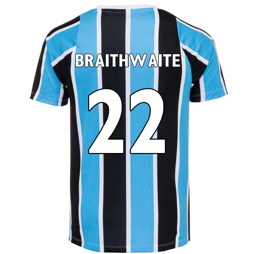 Danxen Kinder Martin Braithwaite #22 Weiß Blau Heimtrikot Trikot 2025/26 T-Shirt Schweiz
