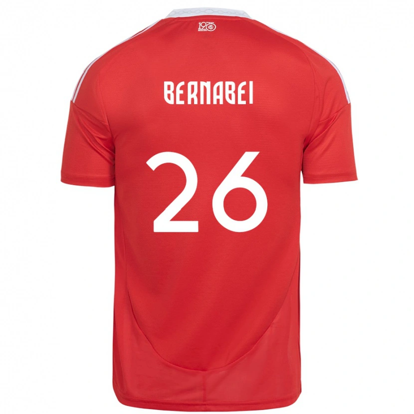 Danxen Kinder Alexandro Bernabei #26 Weiß Rot Heimtrikot Trikot 2025/26 T-Shirt Schweiz