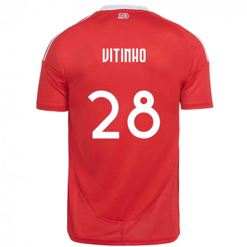 Danxen Kinder Vitinho #28 Weiß Rot Heimtrikot Trikot 2025/26 T-Shirt Schweiz