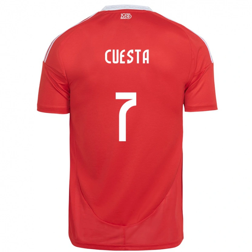 Danxen Kinder Juan Manuel Cuesta #7 Weiß Rot Heimtrikot Trikot 2025/26 T-Shirt Schweiz