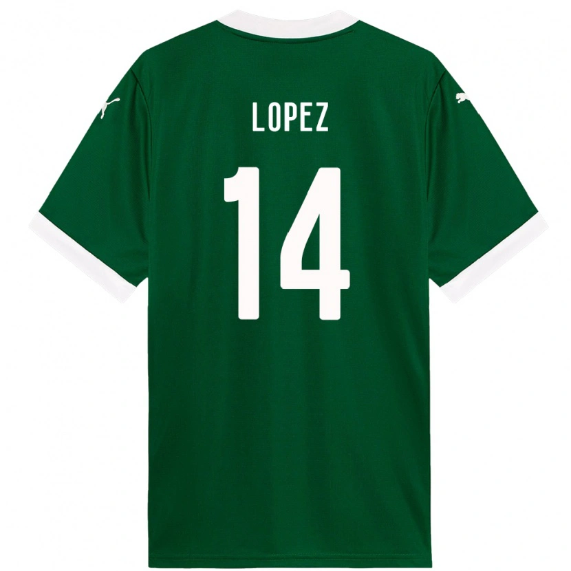 Danxen Kinder David Lopez #14 Weiß Grün Heimtrikot Trikot 2025/26 T-Shirt Schweiz