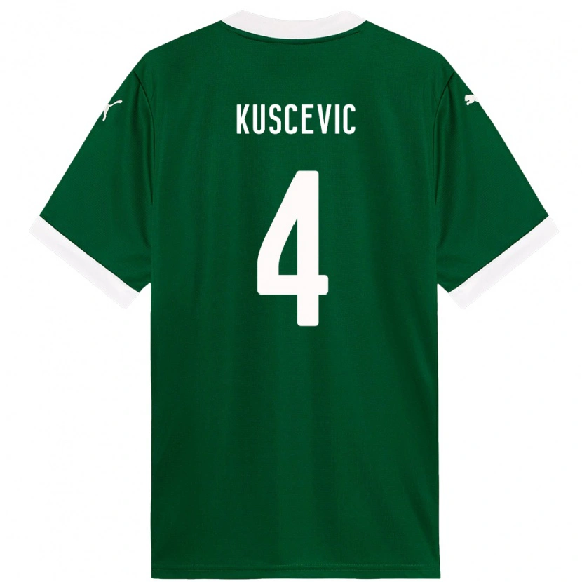 Danxen Kinder Benjamin Kuscevic #4 Weiß Grün Heimtrikot Trikot 2025/26 T-Shirt Schweiz