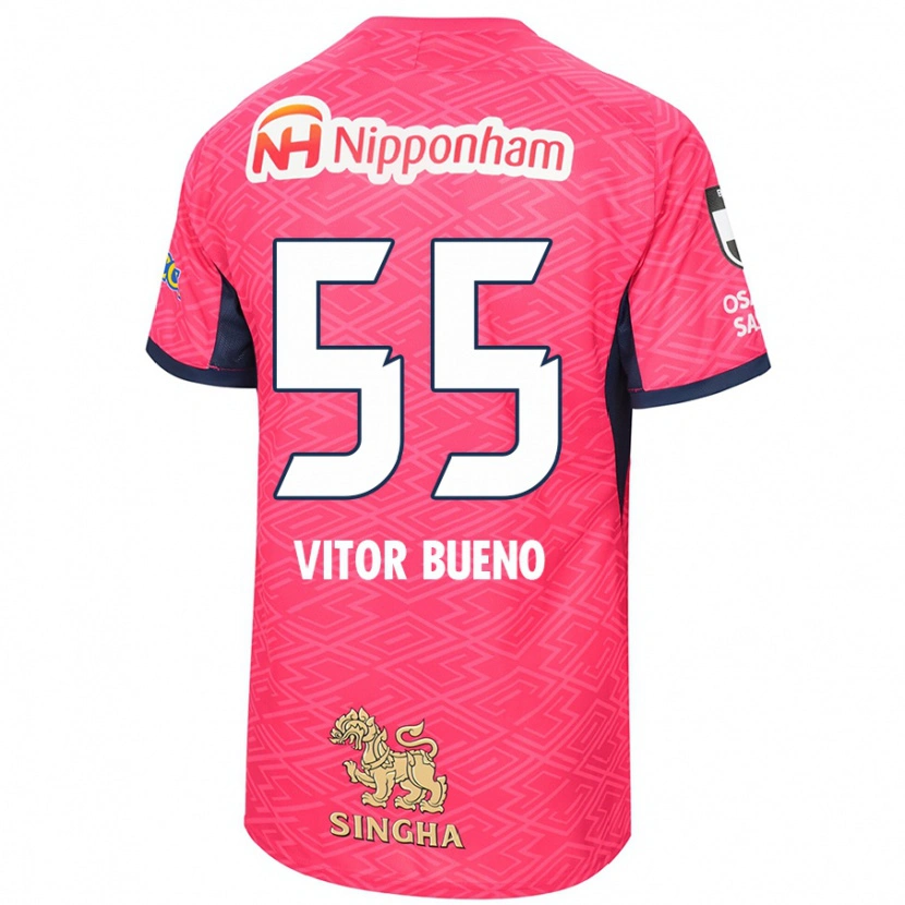 Danxen Kinder Vitor Bueno #55 Weiß Sakura Rosa Heimtrikot Trikot 2025/26 T-Shirt Schweiz