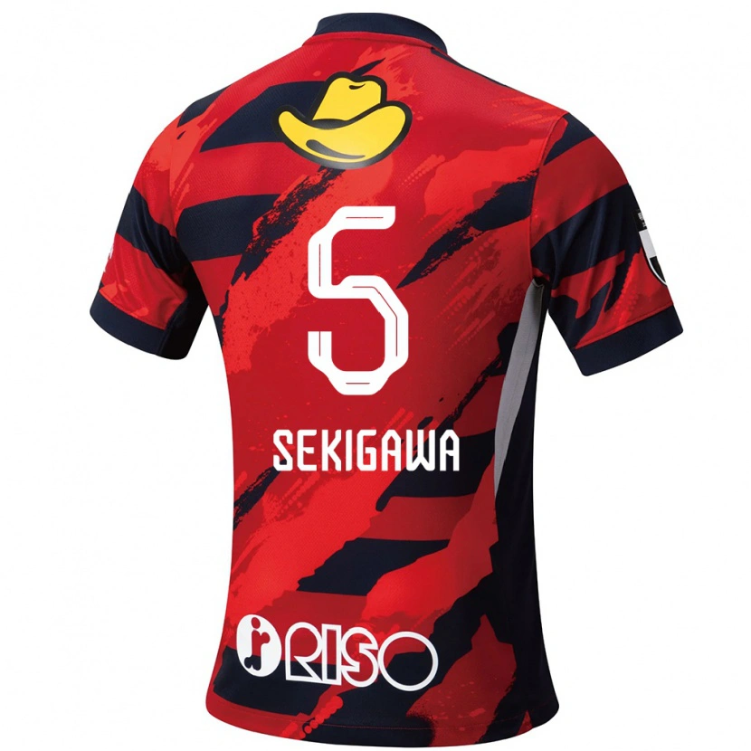 Danxen Kinder Ikuma Sekigawa #5 Rot Schwarz Heimtrikot Trikot 2025/26 T-Shirt Schweiz
