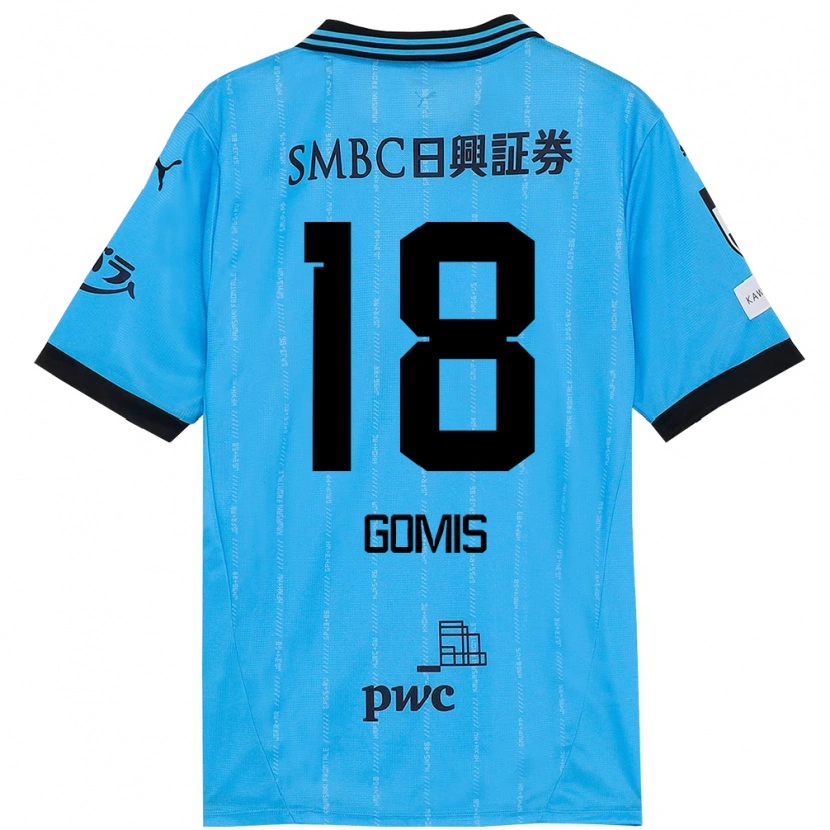 Danxen Kinder Bafétimbi Gomis #18 Weiß Himmelblau Heimtrikot Trikot 2025/26 T-Shirt Schweiz