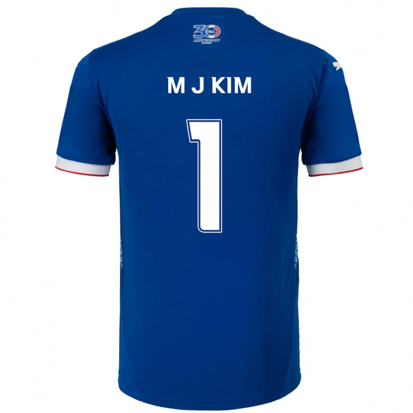 Danxen Kinder Min-Jun Kim #1 Königsblau Weiß Heimtrikot Trikot 2025/26 T-Shirt Schweiz