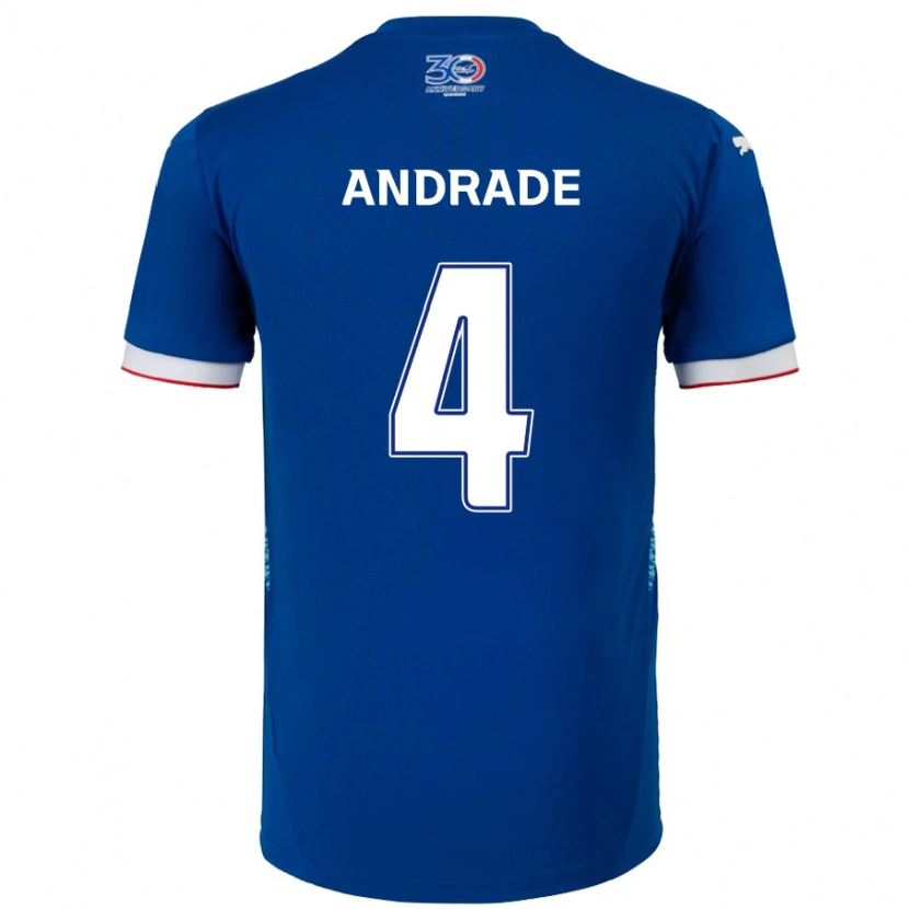 Danxen Kinder Léo Andrade #4 Königsblau Weiß Heimtrikot Trikot 2025/26 T-Shirt Schweiz