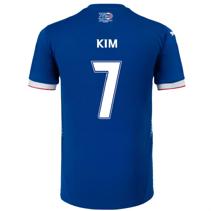 Danxen Kinder Hyun Kim #7 Königsblau Weiß Heimtrikot Trikot 2025/26 T-Shirt Schweiz