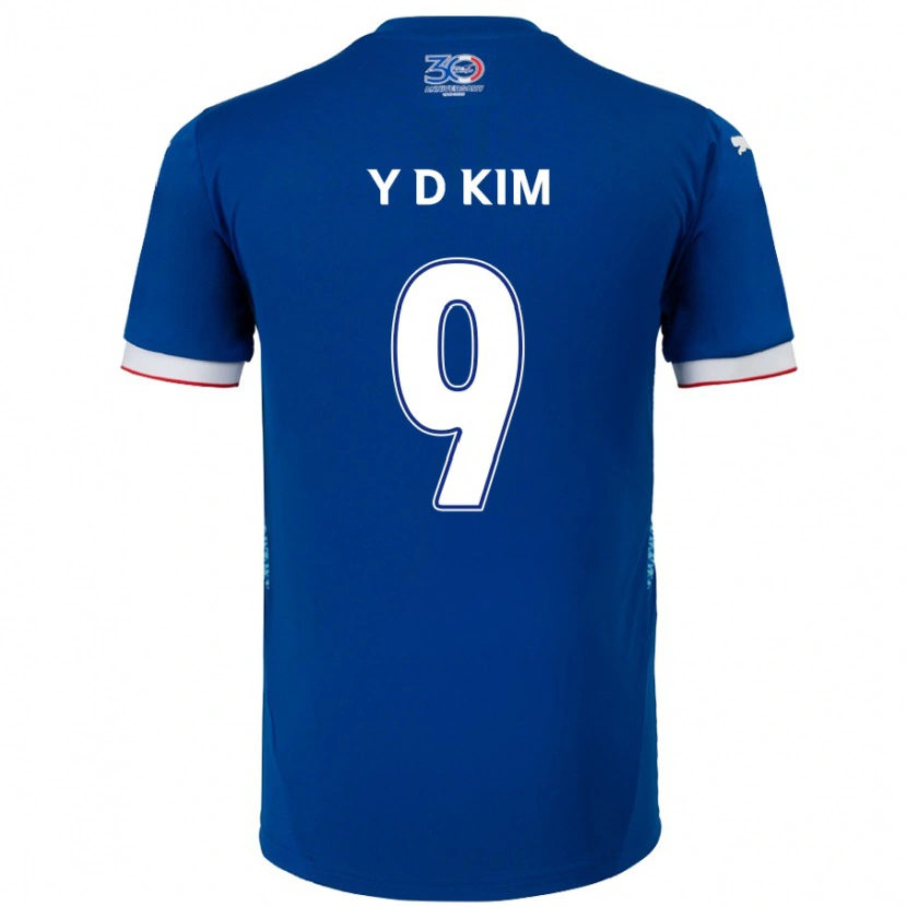 Danxen Kinder Dong-Yeon Kim #9 Königsblau Weiß Heimtrikot Trikot 2025/26 T-Shirt Schweiz