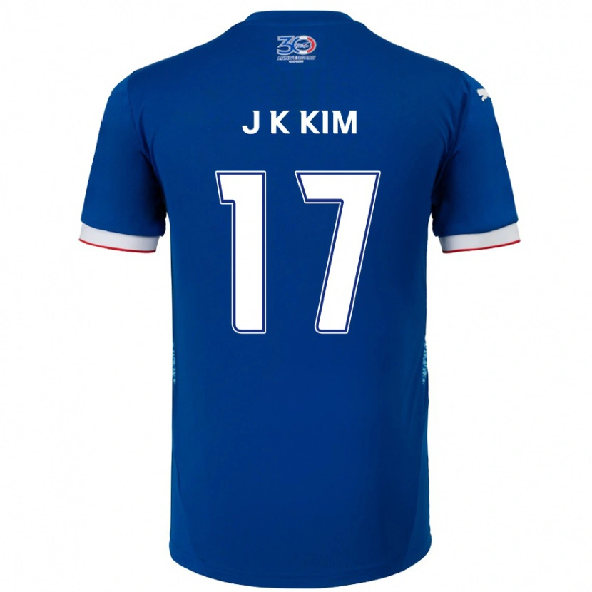 Danxen Kinder Kyeong-Jung Kim #17 Königsblau Weiß Heimtrikot Trikot 2025/26 T-Shirt Schweiz