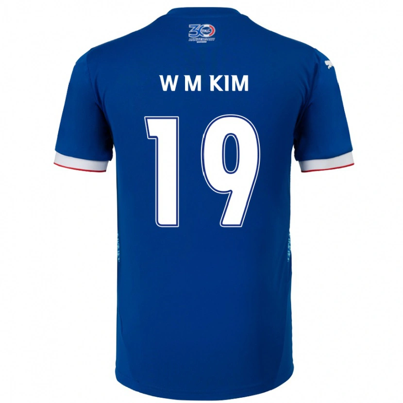 Danxen Kinder Min-Woo Kim #19 Königsblau Weiß Heimtrikot Trikot 2025/26 T-Shirt Schweiz