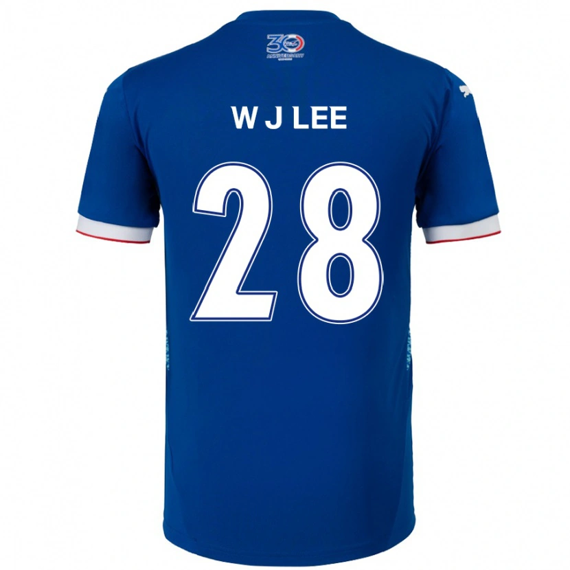 Danxen Kinder Jun-Woo Lee #28 Königsblau Weiß Heimtrikot Trikot 2025/26 T-Shirt Schweiz