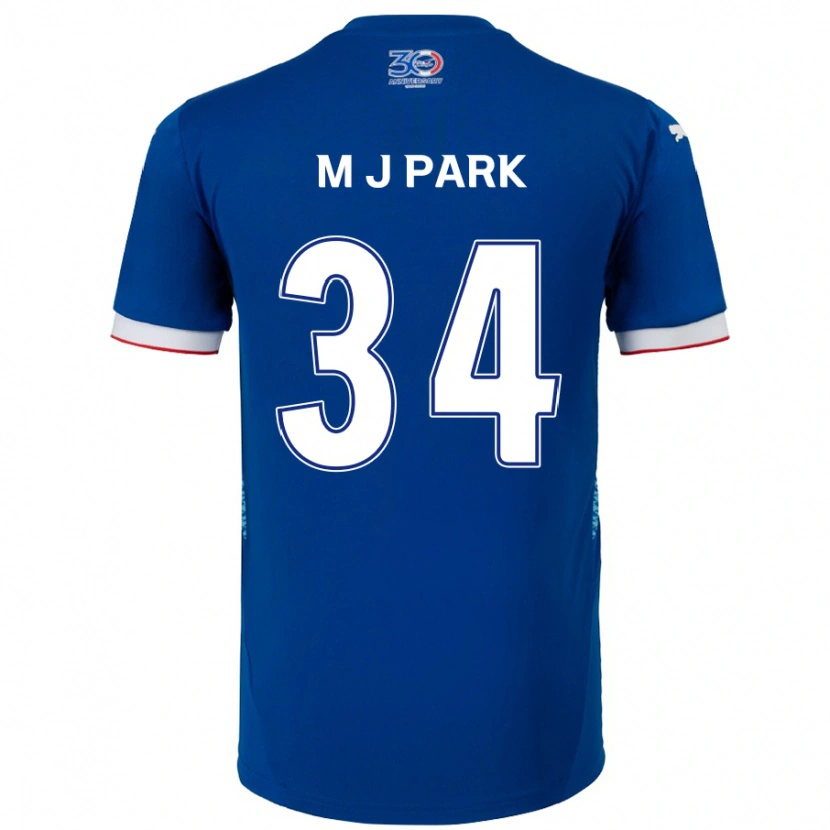 Danxen Kinder Ji-Min Park #34 Königsblau Weiß Heimtrikot Trikot 2025/26 T-Shirt Schweiz
