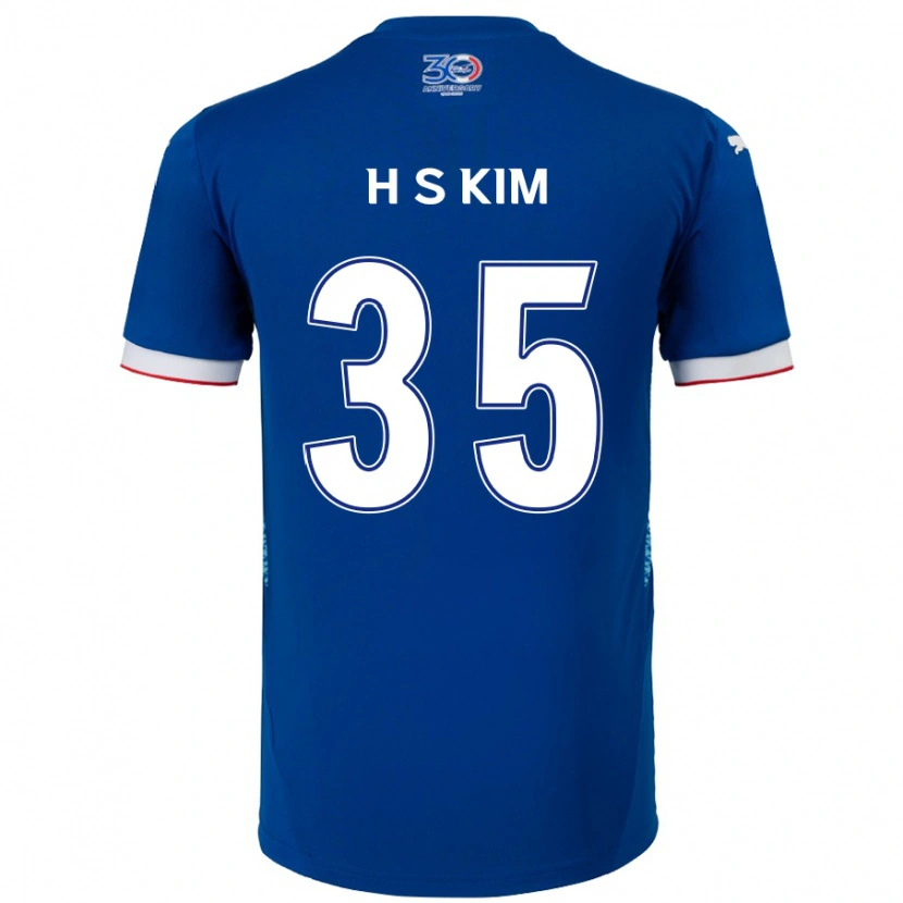 Danxen Kinder Seung-Hyun Kim #35 Königsblau Weiß Heimtrikot Trikot 2025/26 T-Shirt Schweiz