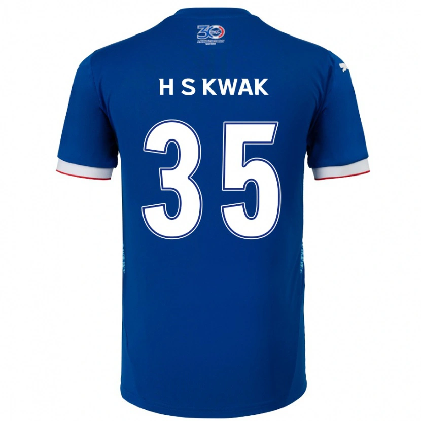 Danxen Kinder Sung-Hoon Kwak #35 Königsblau Weiß Heimtrikot Trikot 2025/26 T-Shirt Schweiz