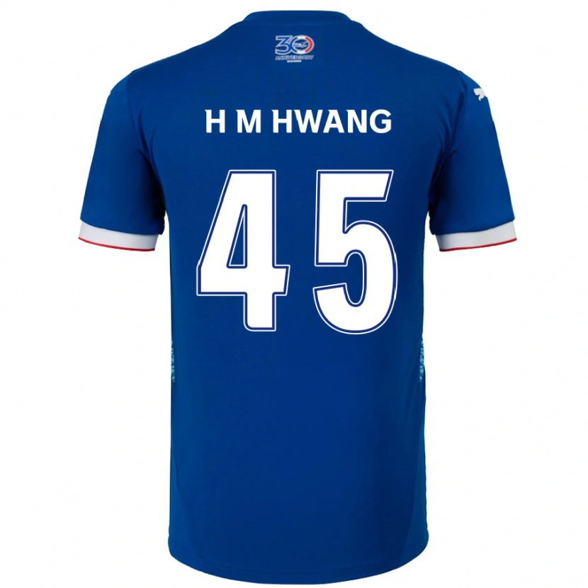 Danxen Kinder Myung-Hyun Hwang #45 Königsblau Weiß Heimtrikot Trikot 2025/26 T-Shirt Schweiz