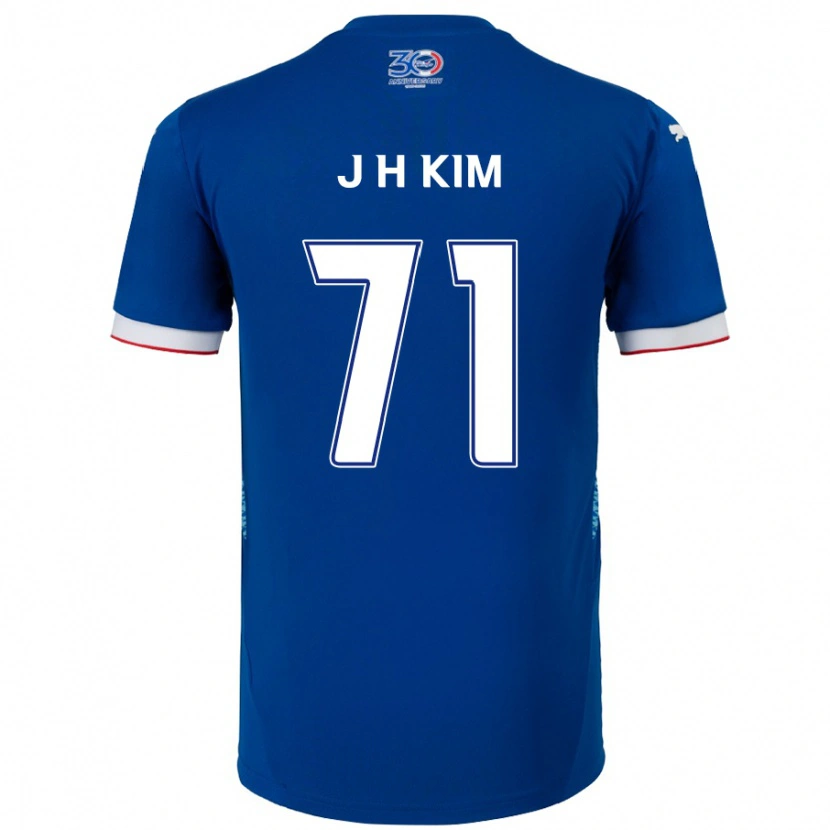 Danxen Kinder Ji-Ho Kim #71 Königsblau Weiß Heimtrikot Trikot 2025/26 T-Shirt Schweiz