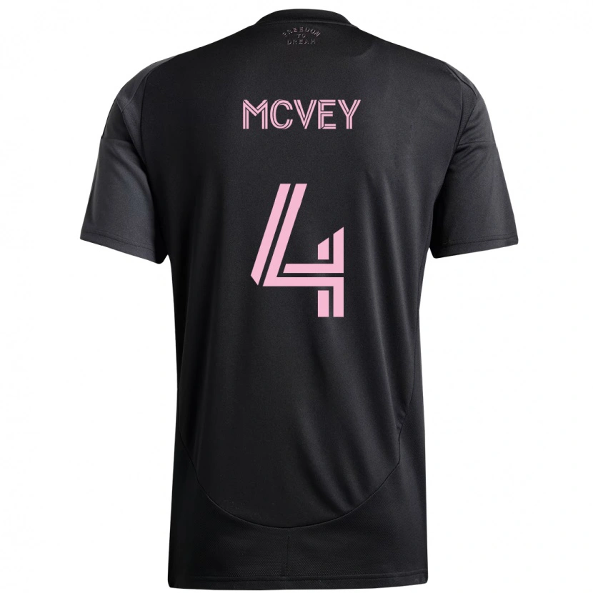 Danxen Kinder Christopher Mcvey #4 Schwarz Rosa Auswärtstrikot Trikot 2025/26 T-Shirt Schweiz
