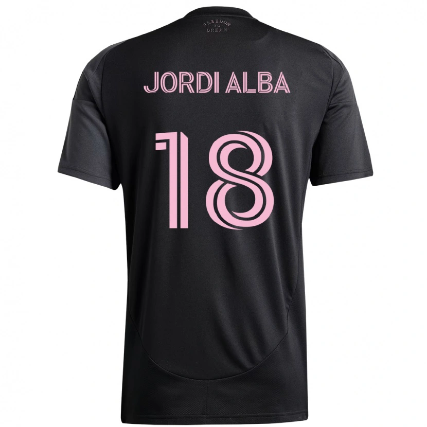 Danxen Kinder Jordi Alba #18 Rosa Schwarz Auswärtstrikot Trikot 2025/26 T-Shirt Schweiz