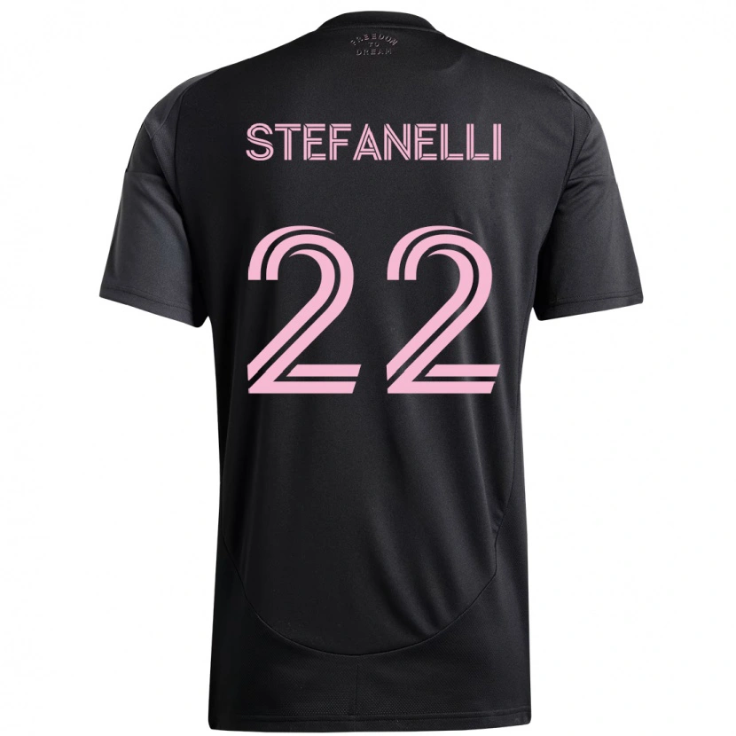 Danxen Kinder Nicolás Stefanelli #22 Schwarz Rosa Auswärtstrikot Trikot 2025/26 T-Shirt Schweiz