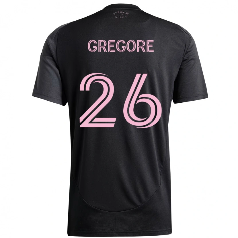 Danxen Kinder Gregore #26 Schwarz Rosa Auswärtstrikot Trikot 2025/26 T-Shirt Schweiz