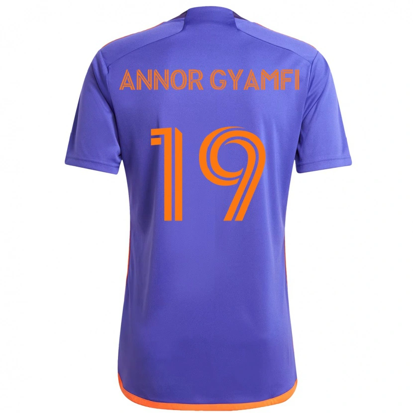 Danxen Kinder Stephen Annor Gyamfi #19 Lila Orange Auswärtstrikot Trikot 2025/26 T-Shirt Schweiz