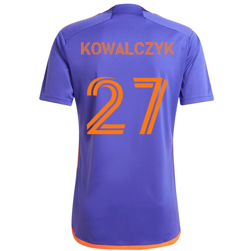Danxen Kinder Sebastian Kowalczyk #27 Lila Orange Auswärtstrikot Trikot 2025/26 T-Shirt Schweiz
