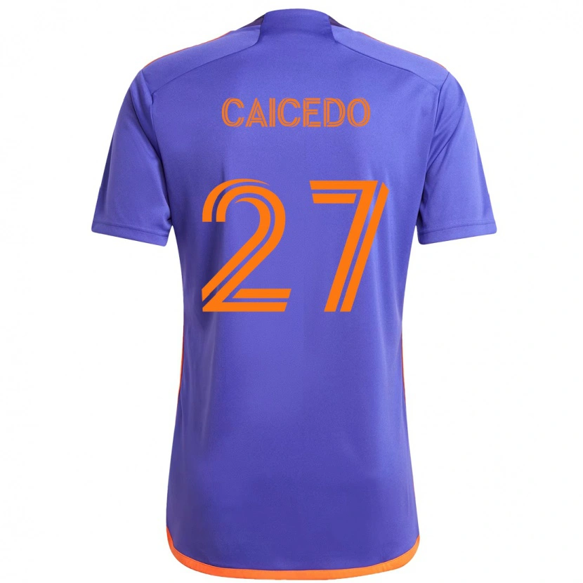 Danxen Kinder Luis Caicedo #27 Orange Weiß Auswärtstrikot Trikot 2025/26 T-Shirt Schweiz