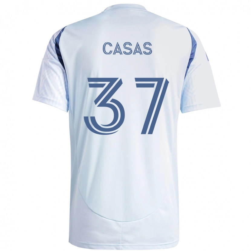 Danxen Kinder Javier Casas #37 Rot Weiß Auswärtstrikot Trikot 2025/26 T-Shirt Schweiz