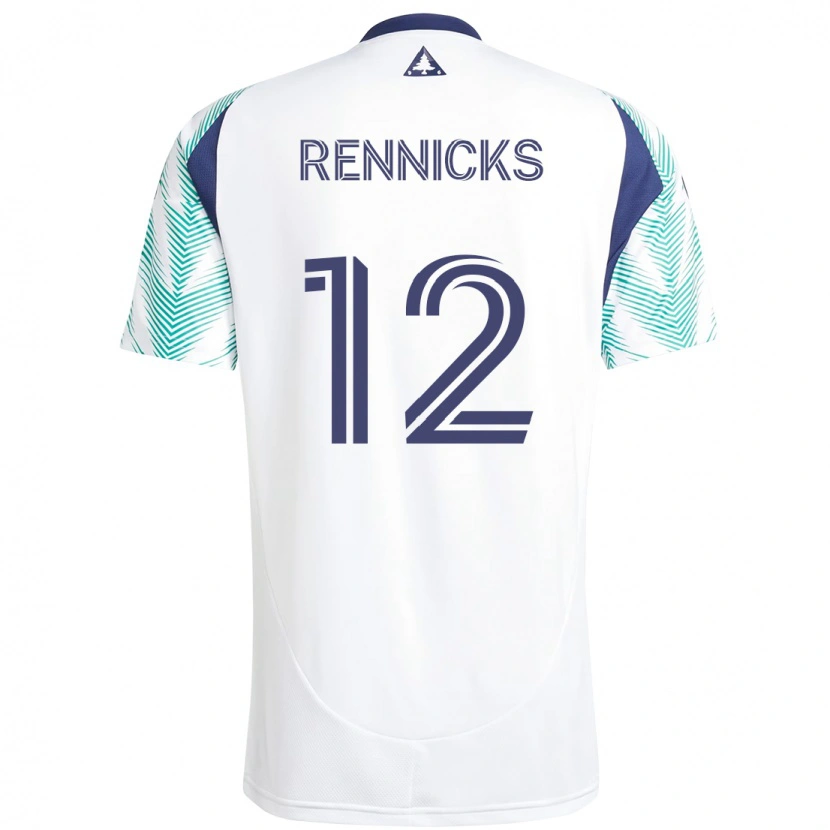 Danxen Kinder Justin Rennicks #12 Weiß Blau Auswärtstrikot Trikot 2025/26 T-Shirt Schweiz
