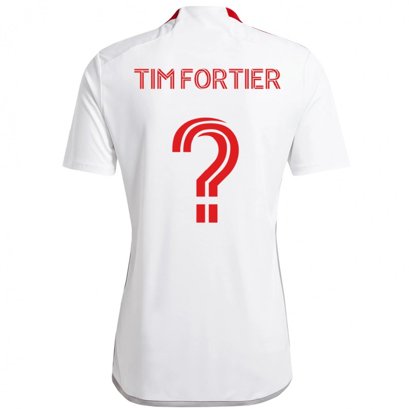 Danxen Kinder Tim Fortier #0 Rot Weiß Auswärtstrikot Trikot 2025/26 T-Shirt Schweiz