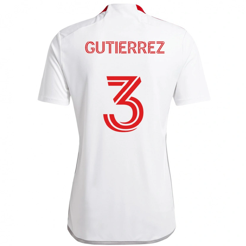 Danxen Kinder Cristián Gutiérrez #3 Rot Weiß Auswärtstrikot Trikot 2025/26 T-Shirt Schweiz