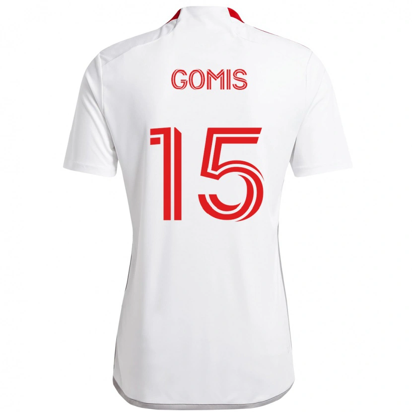 Danxen Kinder Nicksoen Gomis #15 Rot Weiß Auswärtstrikot Trikot 2025/26 T-Shirt Schweiz