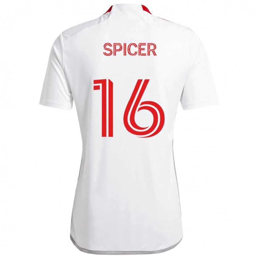 Danxen Kinder Tyrese Spicer #16 Rot Weiß Auswärtstrikot Trikot 2025/26 T-Shirt Schweiz