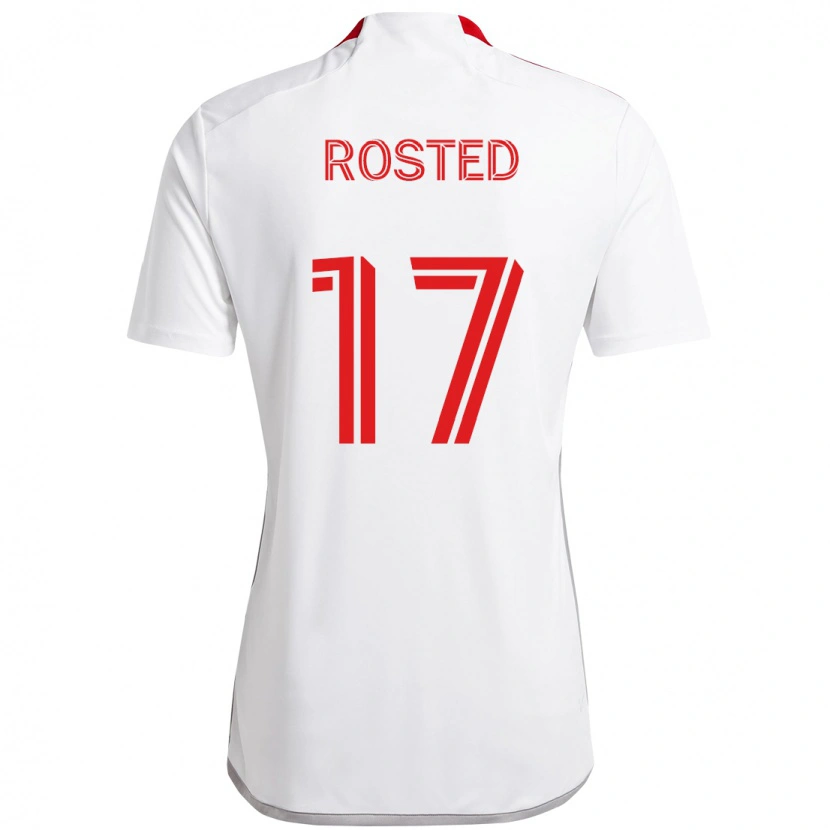 Danxen Kinder Sigurd Rosted #17 Rot Weiß Auswärtstrikot Trikot 2025/26 T-Shirt Schweiz