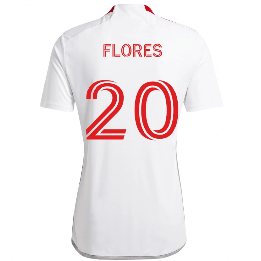Danxen Kinder Deybi Flores #20 Rot Weiß Auswärtstrikot Trikot 2025/26 T-Shirt Schweiz