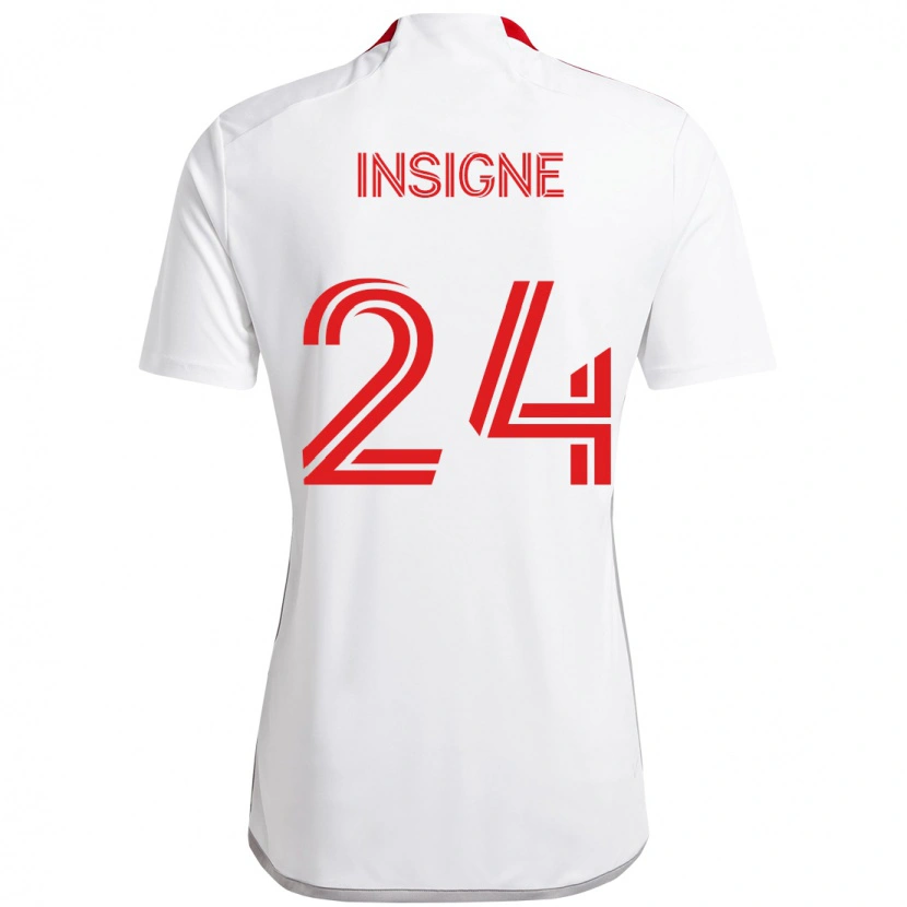 Danxen Kinder Lorenzo Insigne #24 Rot Weiß Auswärtstrikot Trikot 2025/26 T-Shirt Schweiz