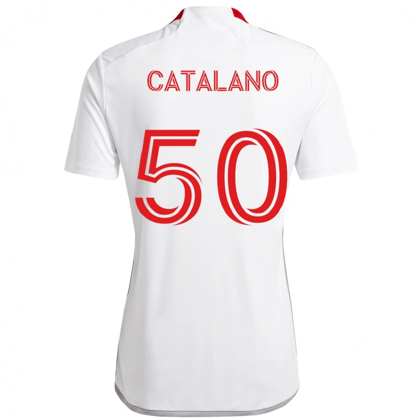 Danxen Kinder Gianluca Catalano #50 Rot Weiß Auswärtstrikot Trikot 2025/26 T-Shirt Schweiz