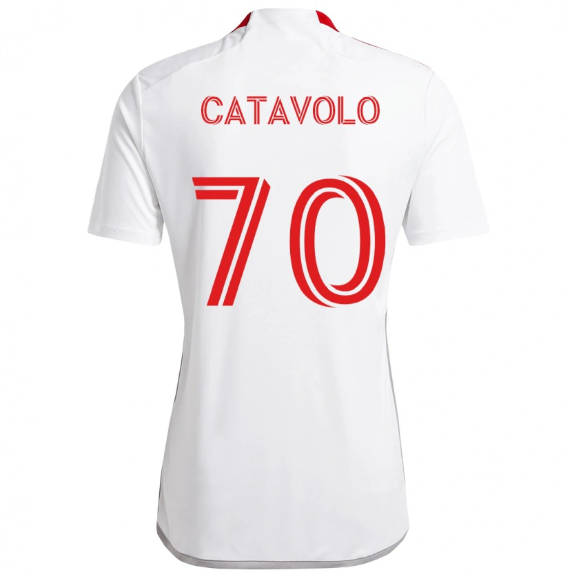 Danxen Kinder Matthew Catavolo #70 Rot Weiß Auswärtstrikot Trikot 2025/26 T-Shirt Schweiz