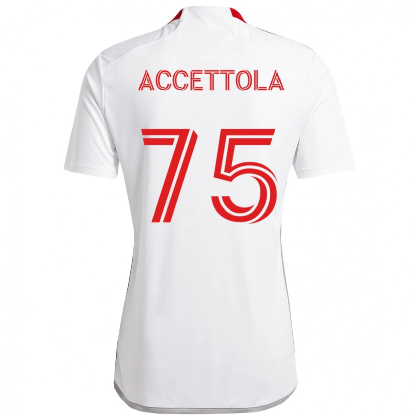 Danxen Kinder Luca Accettola #75 Rot Weiß Auswärtstrikot Trikot 2025/26 T-Shirt Schweiz