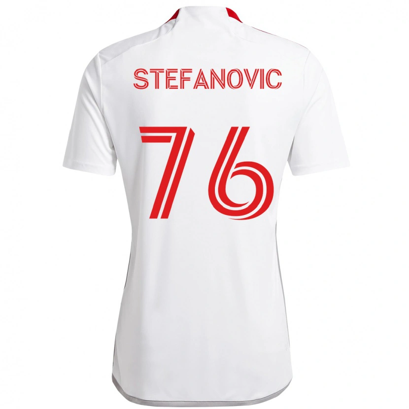 Danxen Kinder Lazar Stefanovic #76 Rot Weiß Auswärtstrikot Trikot 2025/26 T-Shirt Schweiz