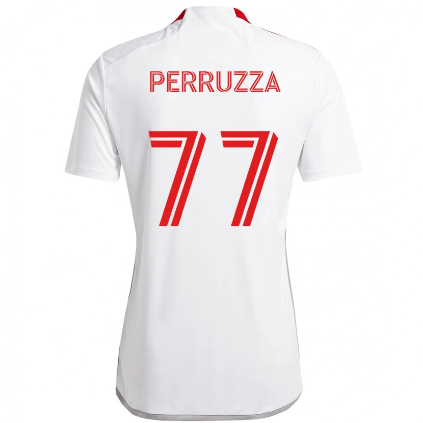 Danxen Kinder Jordan Perruzza #77 Rot Weiß Auswärtstrikot Trikot 2025/26 T-Shirt Schweiz