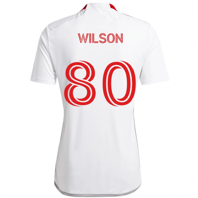 Danxen Kinder Shafique Wilson #80 Rot Weiß Auswärtstrikot Trikot 2025/26 T-Shirt Schweiz