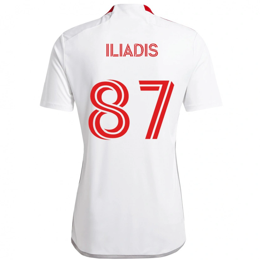 Danxen Kinder Costa Iliadis #87 Rot Weiß Auswärtstrikot Trikot 2025/26 T-Shirt Schweiz