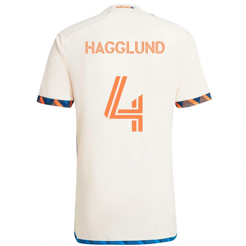 Danxen Kinder Nick Hagglund #4 Dunkelblau Orange Auswärtstrikot Trikot 2025/26 T-Shirt Schweiz
