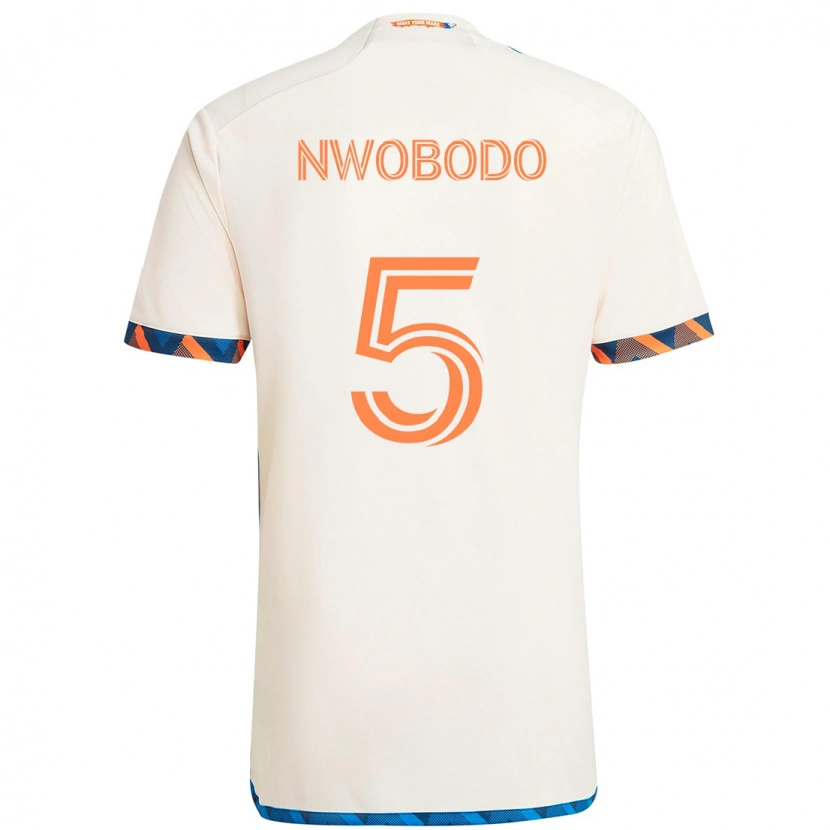 Danxen Kinder Obinna Nwobodo #5 Weiß Blau Orange Auswärtstrikot Trikot 2025/26 T-Shirt Schweiz