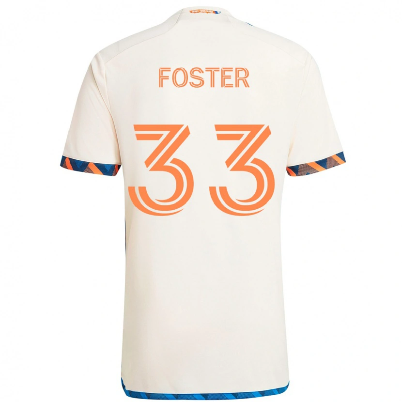 Danxen Kinder Isaiah Foster #33 Dunkelblau Orange Auswärtstrikot Trikot 2025/26 T-Shirt Schweiz